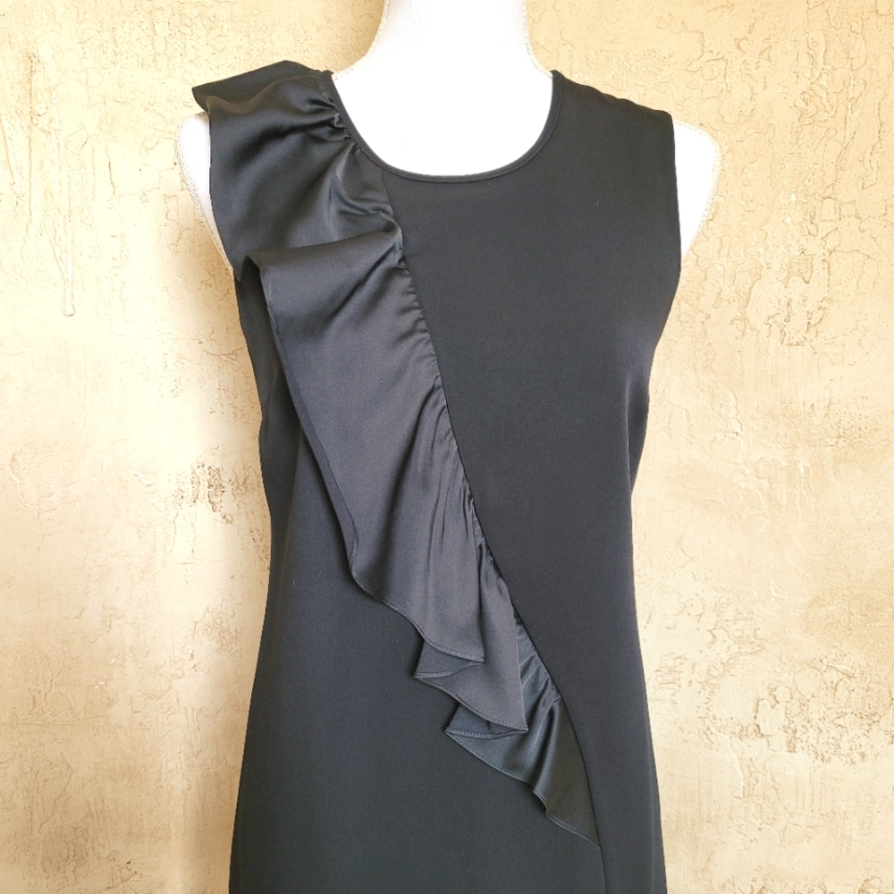 Chic Asymmetrical Ruffle Front LBD